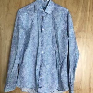 Bugatchi Uomo blue button up dress shirt